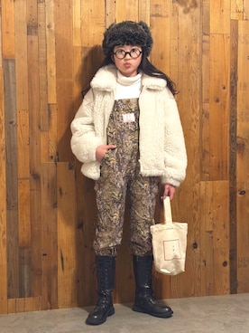 「アイテム（帽子）」を使った、かーちんさん（キッズ・144cm）の冬コーディネート