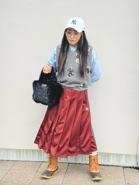 「BEAMS BOY（ビームスボーイ）のアイテム」を使った、かーちんさん（レディース・156cm）の秋コーディネート