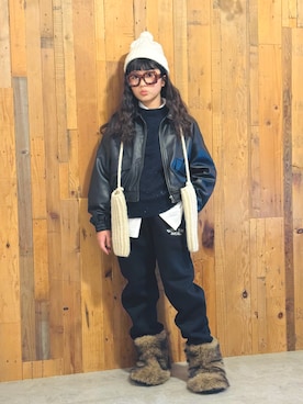 「アイテム（シャツ/ブラウス）」を使った、かーちんさん（キッズ・143cm）の秋コーディネート