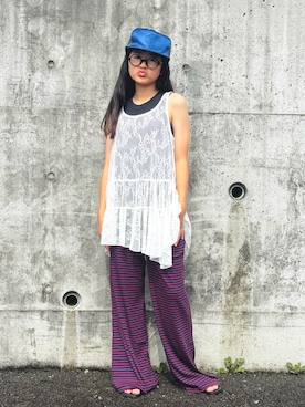 「GU（ジーユー）のアイテム」を使った、かーちんさん（キッズ・148cm）の夏コーディネート