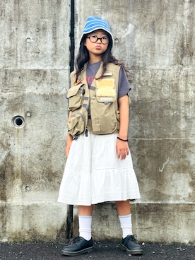「アイテム（ベスト）」を使った、かーちんさん（キッズ・141cm・10代）の夏コーディネート