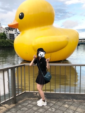 「apres jour mignon（アプレジュールミニョン）のアイテム（帽子）」を使った、HIYORINさん（レディース・158cm）の冬コーディネート