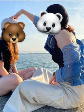 「海」｜「アイテム（アナログ腕時計）」を使った、HIYORINさん（レディース・158cm）の冬コーディネート