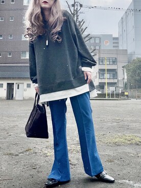 「classicalelf（クラシカルエルフ）のアイテム（スウェット）」を使った、noah🐈さん（レディース・155cm）の春コーディネート