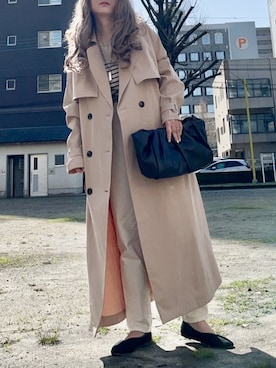 「JUNOAH（ジュノア）のアイテム（トレンチコート）」を使った、noah🐈さん（レディース・155cm）の春コーディネート