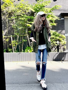 「AMOUR BOX（アムールボックス）のアイテム」を使った、noah🐈さん（レディース・155cm）の春コーディネート