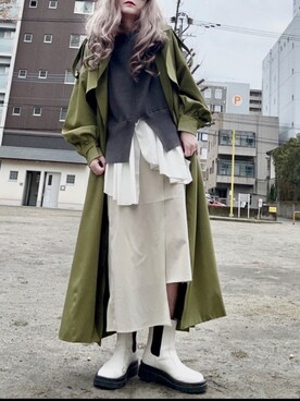 「SENSE OF PLACE by URBAN RESEAR」｜「アイテム（トレンチコート）」を使った、noah🐈さん（レディース・155cm）の冬コーディネート