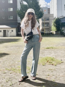 「Lee」｜「アイテム（キャップ）」を使った、noah🐈さん（レディース・155cm）の夏コーディネート
