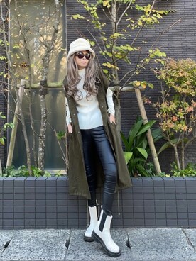 「GRL」｜「アイテム（ミリタリージャケット）」を使った、noah🐈さん（レディース・155cm）の秋コーディネート