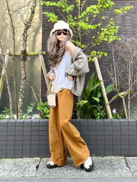 「DHOLIC（ディーホリック）のアイテム（カーディガン/ボレロ）」を使った、noah🐈さん（レディース・155cm）の春コーディネート