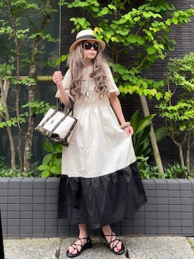 「plume blanche（プリュムブランシュ）のアイテム（帽子）」を使った、noah🐈さん（レディース・155cm）の夏コーディネート