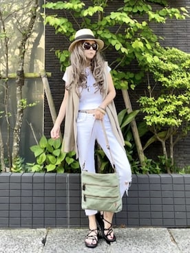 「plume blanche（プリュムブランシュ）のアイテム（帽子）」を使った、noah🐈さん（レディース・155cm）の春コーディネート