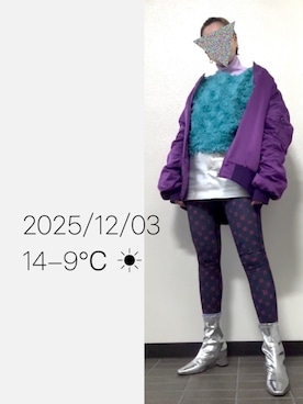 「アイテム（レギンス/スパッツ）」を使った、hingeさん（レディース・161cm）の冬コーディネート