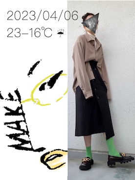 「KANGOL（カンゴール）のアイテム（シャツ/ブラウス）」を使った、hingeさん（レディース・161cm）の春コーディネート