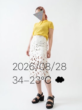 「H&M（エイチ・アンド・エム）のアイテム（スカート、ホワイト系）」を使った、hingeさん（レディース・161cm）の秋コーディネート