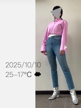 「アイテム（ブーツ、シルバー系）」を使った、hingeさん（レディース・161cm）の秋コーディネート