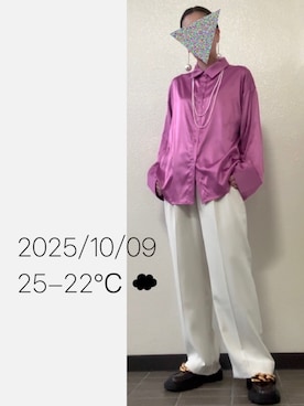 「パールアクセ」｜hingeさん（レディース・161cm）の秋コーディネート