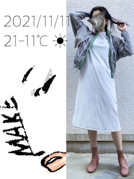 「adidas by Stella McCartney（アディダスバイステラマッカートニー）のアイテム（ジャケット/アウター）」を使った、hingeさん（レディース・161cm）の秋コーディネート
