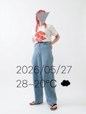 「MEDI STOREのアイテム（ピアス（両耳用）、シルバー系）」を使った、hingeさん（レディース・161cm）の春コーディネート