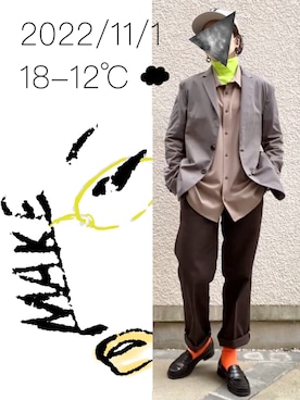 「KANGOL（カンゴール）のアイテム（シャツ/ブラウス）」を使った、hingeさん（レディース・161cm）の秋コーディネート