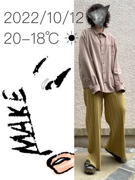 「KANGOL（カンゴール）のアイテム（シャツ/ブラウス）」を使った、hingeさん（レディース・161cm）の秋コーディネート