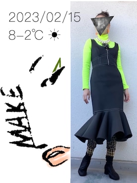「ぺプラム」｜「アイテム（ワンピース/ドレス）」を使った、hingeさん（レディース・161cm）の冬コーディネート