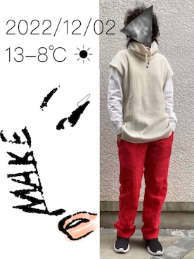 「UU（ユニクロ　アンダーカバー）のアイテム」を使った、hingeさん（レディース・161cm）の冬コーディネート