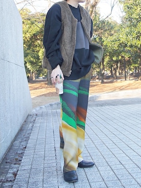 「THROW by SLY（スローバイスライ）のアイテム（スラックス）」を使った、ごんさん（メンズ・160cm）の冬コーディネート