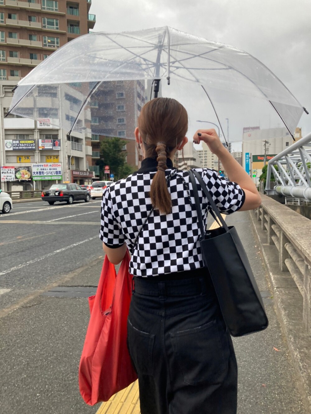 「jouetie、10」｜「jouetieのブロックチェックニット（ニット/セーター、ブラック系）」を使った、アスカスさん（レディース・163cm）の秋コーディネートの1枚目の写真