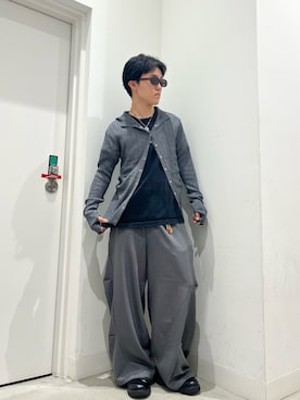 「SMELLY(スメリー)のオーバルタイプサングラス(サングラス、ブラウン系)」を使った、しんさん(メンズ・167cm)の秋コーディネート