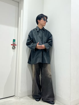 「SENSE OF PLACE by URBAN RESEARCH(センスオブプレイスバイアーバンリサーチ)のヴィンテージライクデニムワイドパンツ(デニムパンツ、ブラック系)」を使った、しんさん(メンズ・167cm)の秋コーディネート