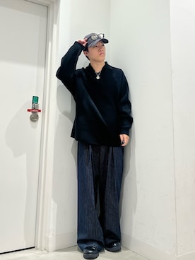 「SMELLY(スメリー)のウェーブレタリングキャップ(キャップ、グレー系)」を使った、しんさん(メンズ・167cm)の秋コーディネート