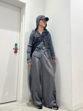 「SMELLY(スメリー)のウェリントンダテメガネ(メガネ、ブラック系)」を使った、しんさん(メンズ・167cm)の秋コーディネート