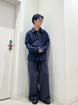 「SMELLY(スメリー)のオクタゴンフレームダテメガネ(メガネ、ブラック系)」を使った、しんさん(メンズ・167cm)の秋コーディネート