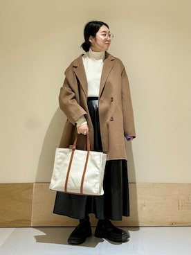 「URBAN RESEARCH DOORS（アーバンリサーチドアーズ）のウールリバーテーラードコート（その他アウター）」を使った、キザキ　アケミさん（レディース・148cm）の秋コーディネート