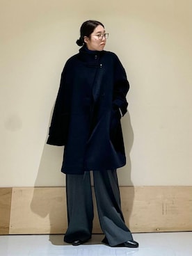 「FORK&SPOON」｜「アイテム（サロペット/オーバーオール）」を使った、キザキ　アケミさん（レディース・148cm）の冬コーディネート