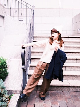 「FUDGE」｜「アイテム（トレンチコート）」を使った、yuuuuu❁︎さん（レディース・158cm）の冬コーディネート