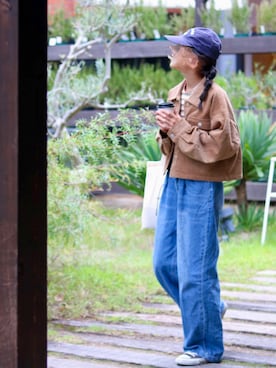 「The animals observatory（ジ・アニマルズ・オブザーバトリー）のアイテム（帽子）」を使った、 hananoiroさん（キッズ・154cm）の冬コーディネート