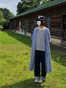 「FRAPBOIS」｜「アイテム（シャツワンピース）」を使った、yoshiさん（レディース・158cm）の夏コーディネート
