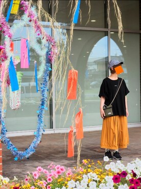 「FRAPBOIS」｜「アイテム（キャップ）」を使った、yoshiさん（レディース・158cm）の夏コーディネート