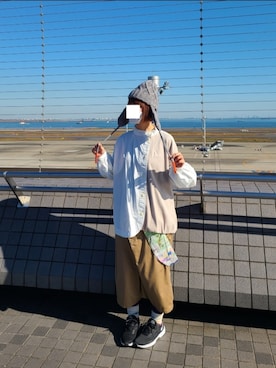 「FRAPBOIS」｜「アイテム（キャップ）」を使った、yoshiさん（レディース・158cm）の秋コーディネート