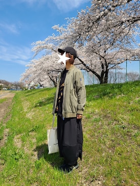 「FRAPBOIS」｜「アイテム（スウェット）」を使った、yoshiさん（レディース・158cm）の春コーディネート