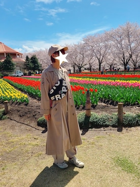「FRAPBOIS」｜「アイテム（トレンチコート）」を使った、yoshiさん（レディース・158cm）の春コーディネート