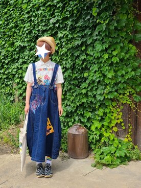 「FRAPBOIS」｜「アイテム（ジャンパースカート）」を使った、yoshiさん（レディース・158cm）の春コーディネート