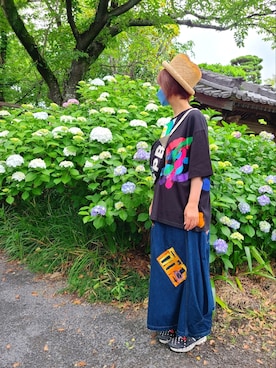 「FRAPBOIS」｜「アイテム（ジャンパースカート）」を使った、yoshiさん（レディース・158cm）の夏コーディネート