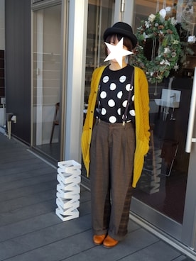 「FRAPBOIS」｜「アイテム（スラックス）」を使った、yoshiさん（レディース・158cm）の秋コーディネート
