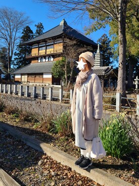 「FRAPBOIS」｜「アイテム（その他アウター）」を使った、yoshiさん（レディース・158cm）の冬コーディネート