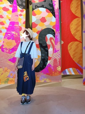 「FRAPBOIS」｜「アイテム（ジャンパースカート）」を使った、yoshiさん（レディース・158cm）の夏コーディネート