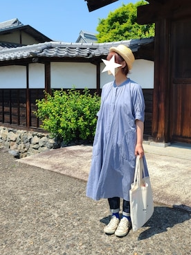 「FRAPBOIS」｜「アイテム（シャツワンピース）」を使った、yoshiさん（レディース・158cm）の夏コーディネート