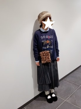 「チェック柄に恋してる」｜「アイテム（その他シューズ）」を使った、yoshiさん（レディース・158cm）の冬コーディネート